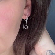 Embrace thread though chain earrings